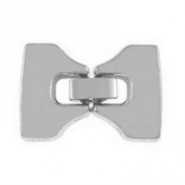 Metall clip / fold over verschluss ± 35x28 mm für Draht / Leder Antik Silber